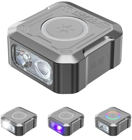 Sofirn SE1 Mini Keychain Flashlight, 300 Lumens EDC Flashlight with UV Light, RGB Ring, Magnet & USB-C, Rechargeable CNC Metal Body for Everyday Carry, Emergency, Camping & Outdoor
