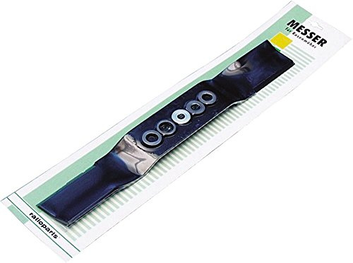 Ratioparts - Lama Universale per Tosaerba con Anelli riduttori, Foro 25,4 mm, Lunghezza 45 cm, Colore: Nero