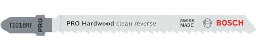 Bosch Professional 25 x Sticksågblad T 101 BRF Clean for Hard Wood (för Hårt trä, Raka Snitt, Tillbehör Sticksåg)