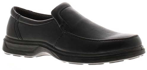 Comfisole Robin Mens Smart Shoes - Slip-On Smart Wide Fit Black School Shoe & Work Shoe. Comfortable Casual Lightweight Wide Fit Shoes for Men UK Black 9 UK