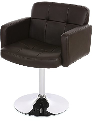 Mendler Esszimmerstuhl Orlando, Kunstleder Chrom - braun | Küchenstuhl, Drehstuhl, Stuhl