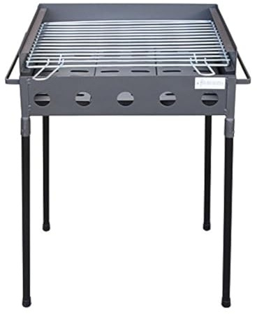 Flores Cortés 33220 - Barbacoa con soportes, color negro, 51 x 33 x 62 cm