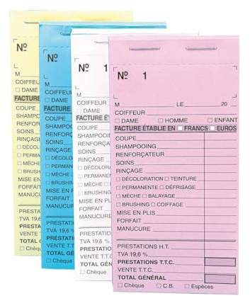 Carnets de caisse avec numéros bleu