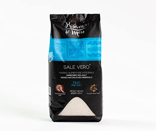 Sel Marin Intégral de Trapani – Artisanal, Sicilien, Presidio Slow Food – Grain Fin, Naturel et Non Raffiné (1 kg)