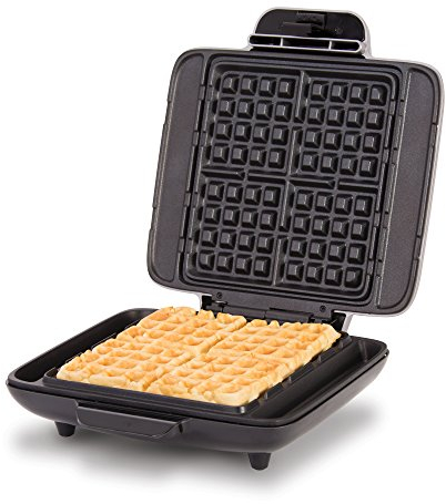 DASH No-Drip Waffle Maker: Waffle Iron 1200W + Waffle Maker Machine For Waffles, Hash Browns, or Any Breakfast, Lunch, & Snacks with Easy Clean, Non-Stick + Mess Free Sides - Silver