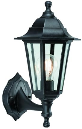 Mayflower Traditional Style Black Outdoor Garden Security Porch Weatherproof Wall Light Lantern IP44 Rated Reversible