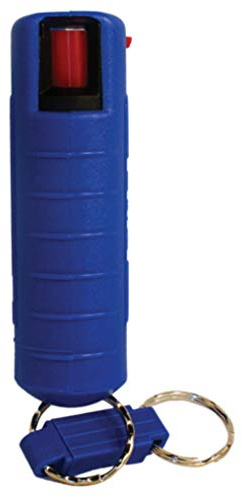 Wildfire 1.4% MC 1/2 oz pepper spray hard case with quick release keychain blue