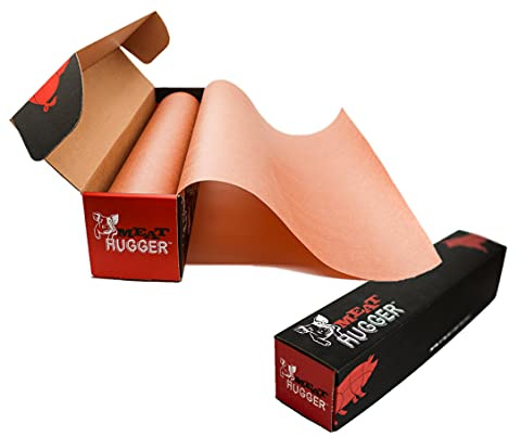 Pink Butcher Paper - for Meat Smoking and Barbecue - Heavy Duty Unwaxed Food Grade Paper - Smoker Safe - Use Wrap While Cooking for Tender Meat - Unbleached 17.25 x 175' Roll with Dispenser