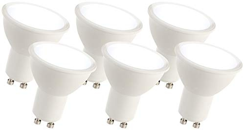 Luminea LED Leuchtmittel GU 10: 6er-Set LED-Spots GU10, 7 Watt, 600 lm, F, 6.500 K, 100° (GU10 Leuchtmittel LED, LED GU10 tageslichtweiß, Deckenlampe)