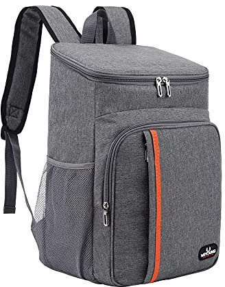 MCXKJ 22L Kühlrucksack Picknicktasche Kühl Rucksack Groß Isoliert Cooler Bag, Männer Frauen für Strand、Picknick、Camping、Grill、BBQ、Wandern Speisen und Getränke（Grau）