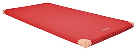 Grevinga® TÜV-Süd zertifizierte Leichtturnmatte (VB 80) | 200 x 100 x 8 cm | ROT | mit Lederecken