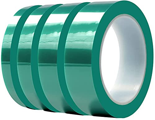 bestree 4 Rolls High Temperature Tape, Heat Resistant Temperature Tape Sublimation Heat Transfer Tape for Electronics Printing DIY Crafts on T-Shirt Fabrics Width 10/20/25/30mm Length 30M/100ft