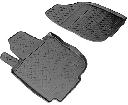 Recambo 3D Gummi Fußmatten kompatibel für Toyota RAV4 III | Typ CA30W | 2006-2013 | Auto Gummimatten | Passgenau | mit Rand | schwarz | vorne
