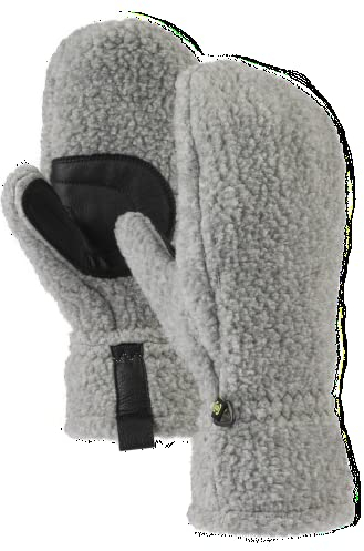 Burton Damen Ofenrohr Fleece-Fäustlinge, Grau meliert, Größe L