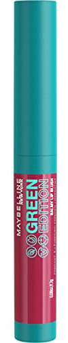 Maybelline New York Pflegender Lippenstift mit glänzendem Finish, Vegane Formel mit natürlichen Inhaltsstoffen, Green Edition Balmy Lip Blush, Nr. 001 Midnight, 1 Stück