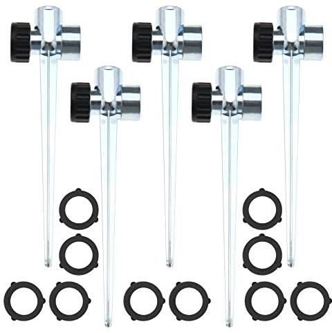 EMSea 5 Stück Gartensprenger Erdspieß Sockel Bewässerungsregner Rasensprenger Sprinkleranlagen mit Gummiring 1/2'' Gewinde Silber