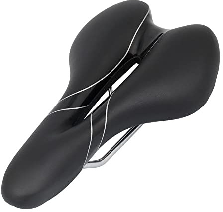 XARONF Bike Saddle Men and Women Ergonomic with Memory Foam and Gel - Bike Saddle Comfortable for Long Tours - Suitable for City, Trekking, MTB, Road Bike (Color : Black)
