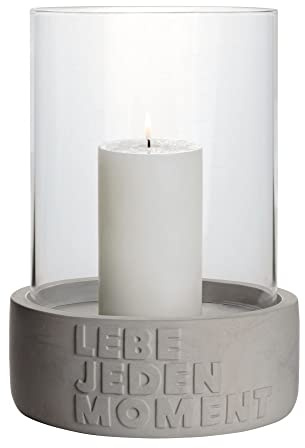 Beton Windlicht Lebe jeden Moment
