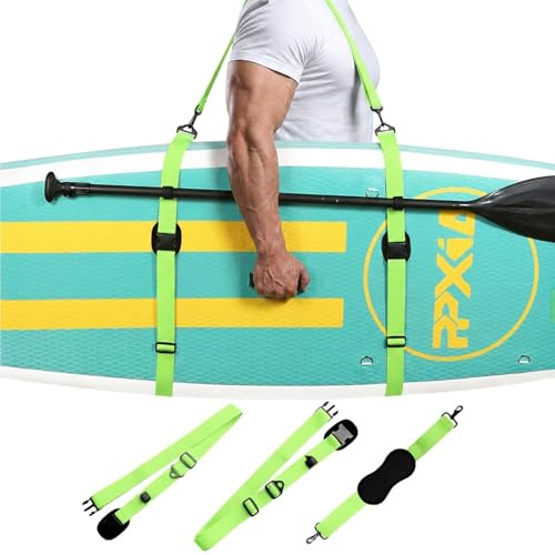 PPXIA Surfboard Tragegurt Paddelboard Carry Strap, Schultergurt für Surfbretter, Paddleboards, Longboards, Kajak, und Kanu, SUP Board Zubehör Tragegurt mit Paddelhalter