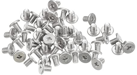 sourcing map Lot de 50 vis à tête ronde plate M3-0,5 x 4 mm en acier inoxydable 304 Phillips Drive vis à métaux pour fixation de meubles