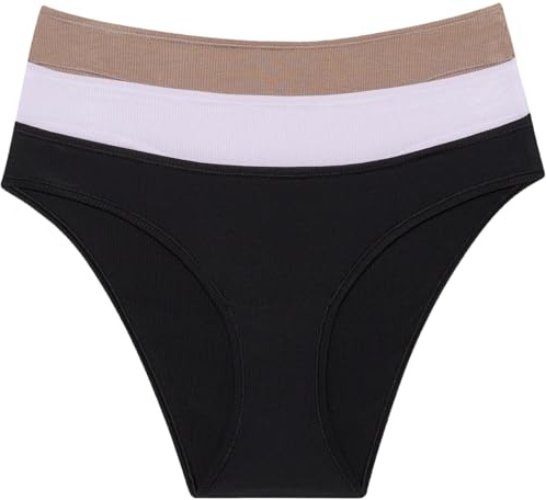 Calvin Klein Pack de 3 Braguitas Tipo Bikini para Mujer Bikini Form de Canalé, Multicolor (Black/Lavender Blue/Cavern Stone), M