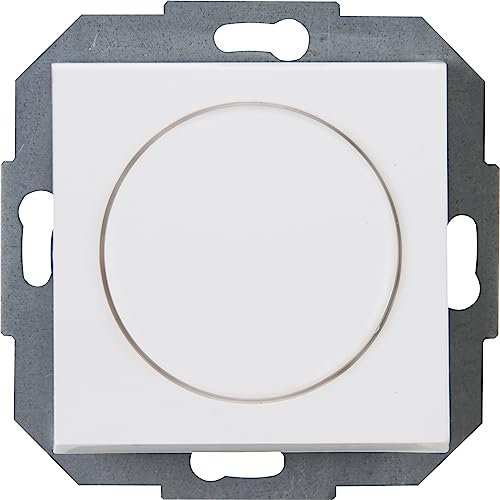 Kopp Athenis Druck-Wechsel-Dimmer, Kombigerät, LED-Dimmer, für Glüh-Lampen, 230V Halogenlampen, Phasenanschnitt, RL 20-250W/VA, LED 3-35W, 230 V~, 50Hz, arktis-weiß, matte Oberfläche, 842932080