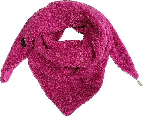 J26 XXL teddypäls trekantig halsduk vinter poncho unisex triangel halsduk viskos mode, Shoockingrosa, 165 x 78 cm