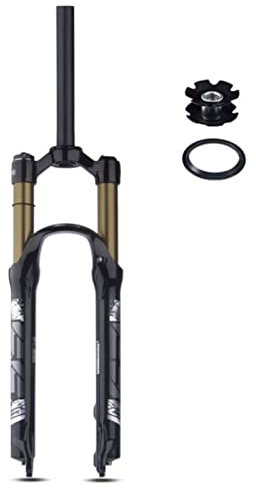 ZECHAO Fahrrad Federgabel MTB,100mm Reise Schulterkontrolle 26/27,5/29inches Fahrrad Stoßdämpfer Gabeln 9mm Achse Schnellspanner Fahrrad Federgabel (Color : Gold-Straight, Size : 27.5inch)