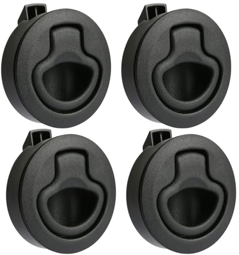 4 Stück Zugschloss Möbelschloss, rund, bündig, Slam Latch Push Lock für Wohnmobil, Campervan, Boot, Marine Deck Locker Boot Zubehör