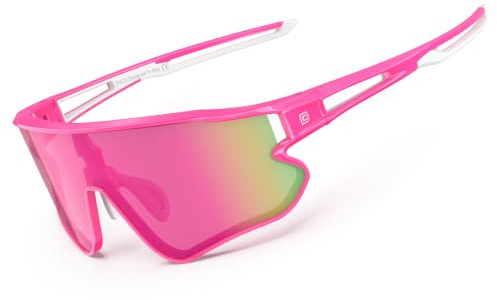 DUCO Polarisierte Fahrradbrille Herren Damen Schnelle Brille DC0023 | [24g TR-90 Super Leicht] Wrap Around Sport Sonnenbrille UV400 Laufbrille Sportbrille für Laufen/Ebike/Rennrad/Baseball