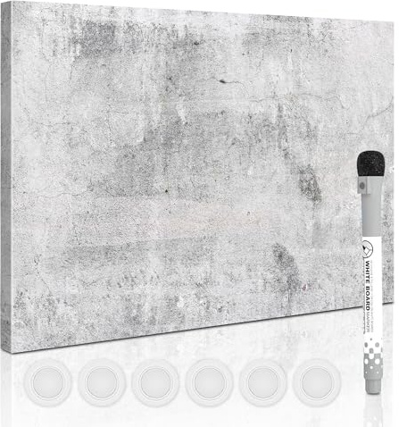HEROYAL Magnetisches Whiteboard, 40x 56cm Magnettafel für die Wand, Drucken Magnetpinnwand Memoboard mit 6 Magnete, Stifte
