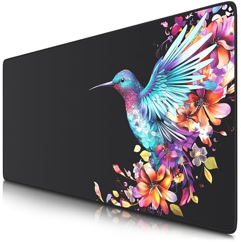 TITANWOLF - XXL Speed Gaming Mauspad 900 x 400mm - XXL Mousepad - Tischunterlage Large Size - verbessert Präzision und Geschwindigkeit - Colour Colibri