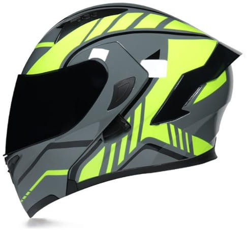 MAMAO Motorradhelme Modularer Motorradhelm für Männer Frauen Integralhelm Klapp-Motorradhelm DOT-geprüfte integrierte Motorradhelme K,XXL60-61CM