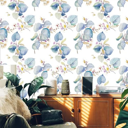 Selbstklebende Tapete Lila Blätter Gelb Strukturtapete Wandtattoo Schlafzimmer Tapete Selbstklebend Vliestapete Wallpaper for Living Room Tapeten Langlebig Wandschutzfolie 45x600cm