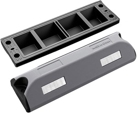 Camper Furgoneta Accesorios de 2 Piezas para Garaje, Rampas para Coches en Color para Garaje, Calzos Autocaravana con Tiras Reflectantes, para Automóviles, Camiones y Casas Rodantes(Gray)