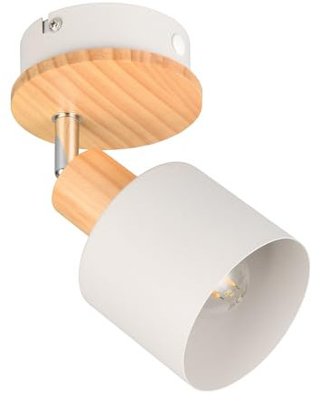 Trio Leuchten spot mural SHANTI 862700176, Métal Gris Chaud, Bois Naturel, excl. 1x E14