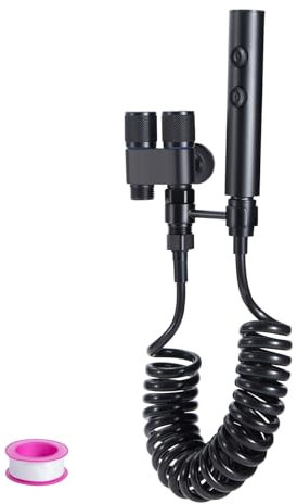 Bidet Portatile Kit Doccetta 2-In-1 Getto potente e spruzzo ampio con Deviatore 2 Vie, Tubo 3m e Supporto Doccetta per Animali Domestici Doccia Lavare i Capelli o Pulire Il Lavandino Nero