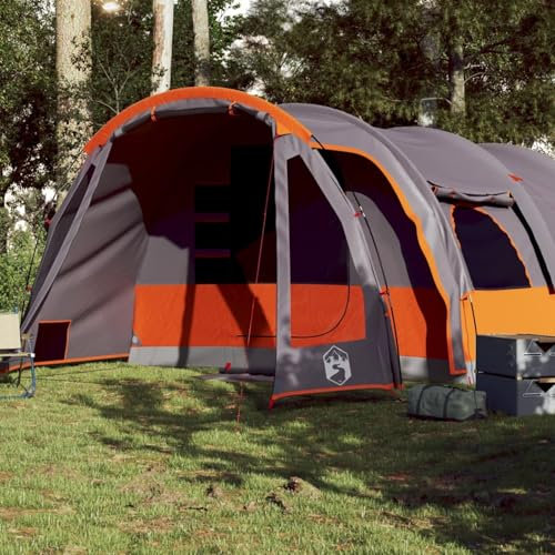 Xichuzi Tunnel-Familienzelt 8 Personen Grau Wasserdicht, Caming Zelt, Camping Tents, Camping-Zelt - 94736