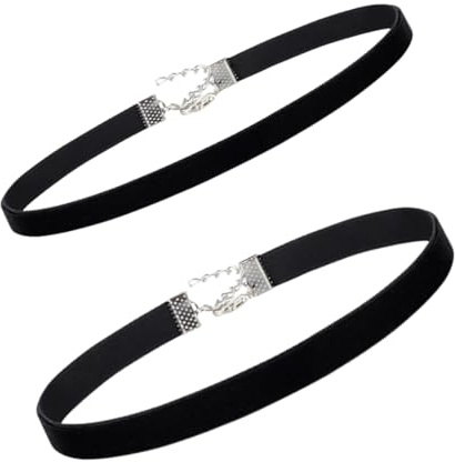 KWKPR 2 Stück Velvet Chokers Schwarz, Band Choker Halskette für Damen Mädchen, Gothic-Schmuck für Frauen und Mädchen, Klassische Halsreifen für Damen und Mädchen
