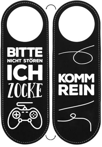 2 Stück Türbehang aus PU - Bitte Nicht Stören,ich Zocke oder-KOMM REIN,Gamer Zimmer Deko,Coole Personalisiert Lustiges Zocker Deko, Gaming Zubehör Zimmer Deko, Geschenk für Jungen Mädchen Teenager
