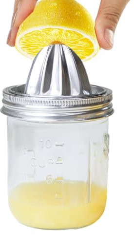 Reamer Juicer Lids, Household Stainless Steel Fruit Juicer Cover, Tight-Fit Hand Extractor for Fresh Juices, Ideal for Home, Camping, Family Gatherings, Parties and Picnics