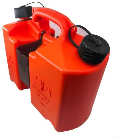 Gdfnmogo Motorsägen-Kombikanister 5L, Zweifachbehälter mit Werkzeugträgern, Absperrtülle, lange & kurze Düse für präzises Ausgießen