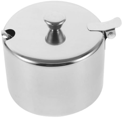 OUNONA 2juegos Azucarero De Acero Inoxidable De Condimentos Con Cuchara Caja Para Condimentos De Encimera Tarro Para Especias Para Cocina
