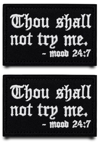 2 stycken Thou Shall Not Trp Me märken lapp krok & Loop nylonflagga lapp taktisk militär patch applikation roliga uttryck kostym tillbehör för väst jacka kläder hatt ryggsäckar jeans