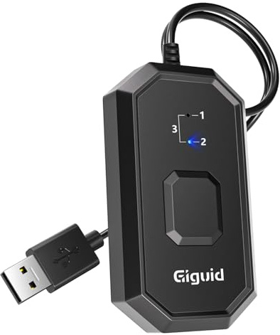 KM Sharer - Interruttore per mouse wireless per 4 dispositivi | Controllo KVM USB per PC Windows, tablet, smartphone, salvaspazio per scrivania