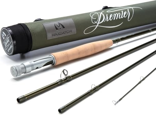 Maxcatch Premier X Fly Fishing Rod, IM8 Graphite, MOD Fast Action, 3-12WT, with Carrying Case (4wt, 8'6'' 4sec)