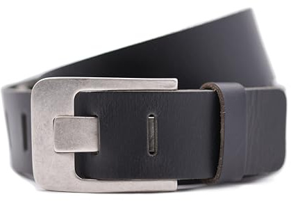 FRIEDRICH HOFFMANN Rustikaler Gürtel Herren schwarz - Ledergürtel Herren braun - Vollledergürtel aus Büffelleder, 40 mm breit, Jeans-Gürtel - Made in Germany - kürzbar