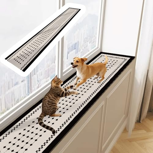 Alfombrilla para El Alféizar de La Ventana Alfombrilla para Alféizar de Ventana Antiarañazos para Perros, Cojines Decorativos Cortables Antipolvo para Alféizar de Ventana(Style A,100x35cm(39x14))