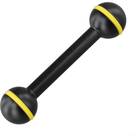 Yuanpgky Poteau lumineux sous-marin pour la plongée, support de lampe de poche en alliage d'aluminium avec double tête sphérique, diamètre de la boule de 25 mm, compatible avec appareil photo et