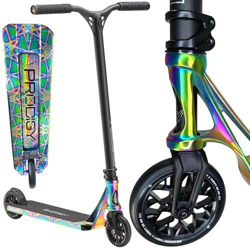 Blunt Prodigy X One Trottinette de Stunt Complète H=86 Park I Pour Enfants I Adolescents I Adultes I Trick I Pédalier I Roller I Légère Rainbow Néochrome